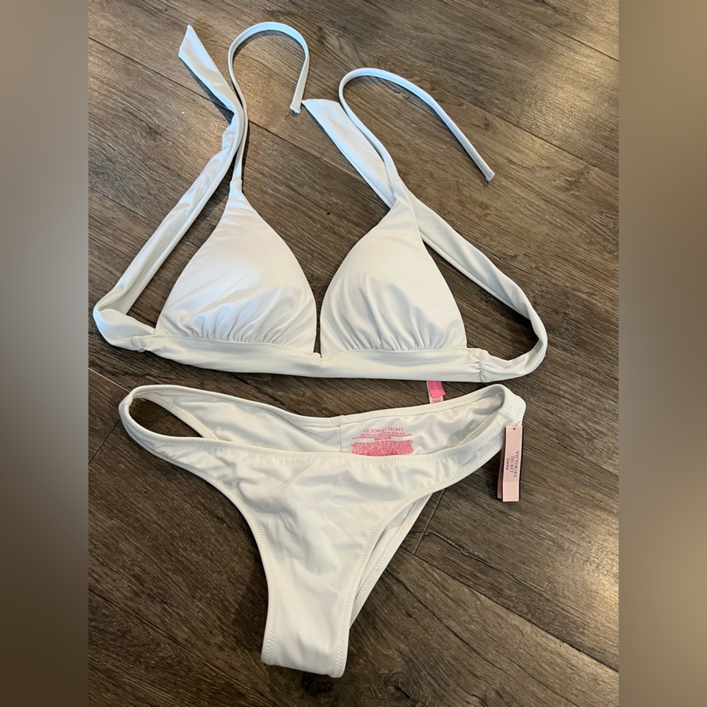 Victoria Secret Vintage Triangle Bikinis Set of 2 Size Medium
